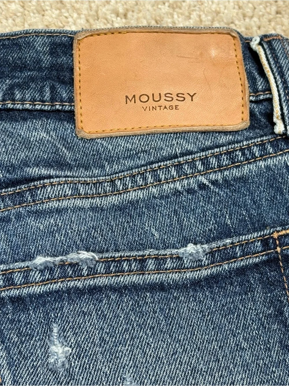 Moussy Vintage Women's Mallard Slim Straight Jeans Blue Sz 25